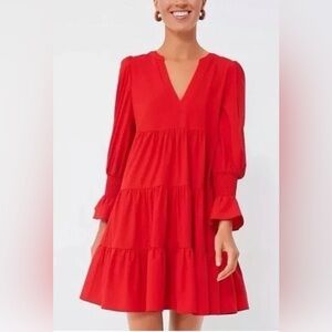 Pomander Place Tuckernuck Red Crepe Kenzo Dress